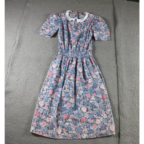 Stuart Alan Petites Dress 8 Floral Print Vintage Secretary Prairie Cottagecore - Picture 1 of 7